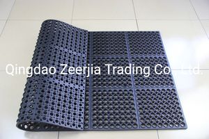 Heavy Duty Non Slip Black Rubber Mat with Holes Use for Workshop or Kitchen