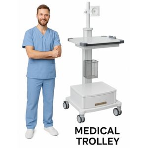 Hospital Mobile Medical Cart Clinic Equipment Storage Trolley