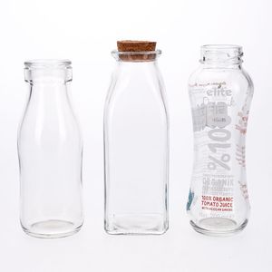 Custom Empty Beverage Glass Bottle for Juice Vodkatequila Brandy Coffee Tea Soda Glass Bottle Glass Bottle 250 Ml with Lid