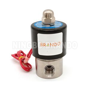 2S025-06 1/8′′ 2 Way Normally Closed Water Air Oil Gas Stainless Steel Solenoid Valve 12VDC 24VDC 24VAC 110VAC 220VAC