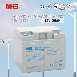 Mhb Battery Solar Power Storage Battery 12V 26ah AGM Battery for UPS Backup Application