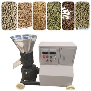 CE Flat Die Feed-Processing-Machinery Poultry Feed Making Machine 100-1000kg/H Homemade Pellet Machine Poultry Chicken Pig Feed Pelletizer