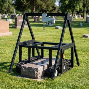 500kg Anti-Tilt Tombstone Handling Machine 30° Slope Self-Stable Crawler Chassis Electric Low-Noise Stone Carrier