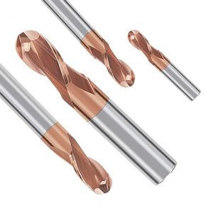 Tungsten Carbide 55HRC 2 Flutes Ball Nose End Mill for Machining Tools with High Precision