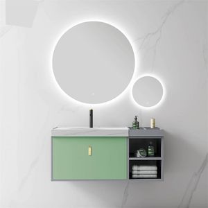 Modern Design Wall Mounted Single Sink Painting Plywood Bathroom Vanity Cabinet