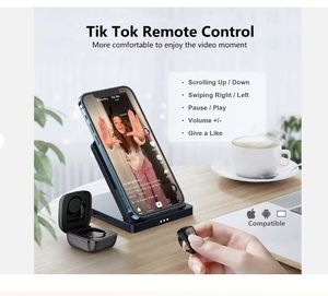 2025 Latest Model Ergonomic Mini Wirelessbluetooth Mouse Automatic Page Turner Smart Ring for Mobile Phone