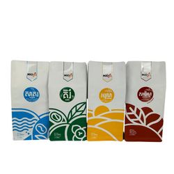 Customized Eight Side Seal Bag Coffee Bean Packaging Zipper Stand up Pouch Plastic 400g Bag