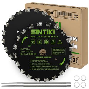 9" Chainsaw Brush Cutter Blades and File Set, 20 Tooth Circular Trimmer Saw Blade for Weedeater, Circular Brush Blade with 7/32" File Trimming Trees, Cutting St
