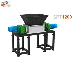 Double Shaft Recycling Lump Foam Box Bottle Card Cardboard Car Tire Plastic Shredder