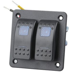 Rocker Switch Panel 2 Gang Aluminum Toggle Switch Panel, 12V/24V Switch Panel