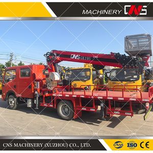 Hydraulic Man Lift Telescopic Boom Aerial Working Platform Truck Straight Jib Manlift with Bucket