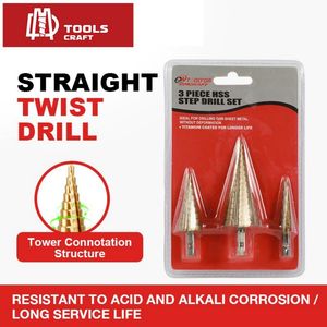 Spiral Flute 2 Cutting Edges HSS Step Drill Bits