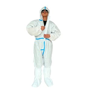 Chemical Work Propolylene Type 5/6 Suit Microporous Reflective PP/PE Safety Medical with Disposable Overall Coverall