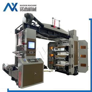 6 Color Motorized Register Flexogrpahic Printing Machine for HDPE, LDPE, PP, Pet.