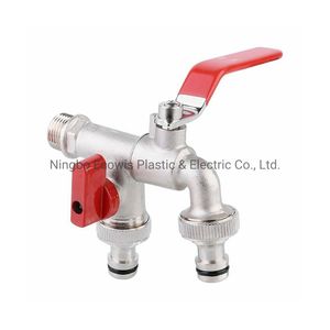 2 Outlet Garden Water Hose Metal Tap