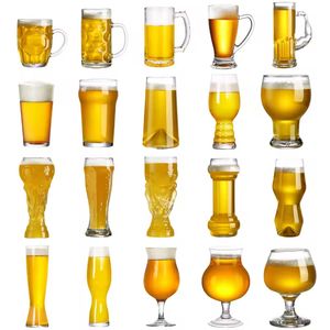 Wholesale Custom Logo Water Drinking Beer Mug World Football Wine Glass Cup Beer Glassware Set Clear Craft Pint Pilsner Beer Glass