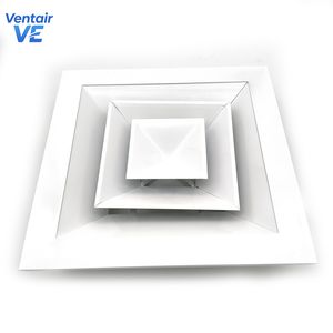 HVAC Air Conditioning Aluminum 4 Way Ceiling Square Diffuser for Ventilation Systems