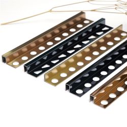 Stainless Steel U-Trim, Hairline Rose Gold Color Metal Sheet Trim for Wall Cladding Panel