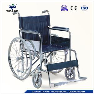 Chromed Steel Lightweight Foldable Electric Wheelchair Ultra Lightweight Folding Wheelchairs for Adults