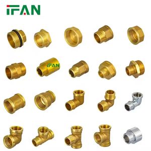 Ifan New Design Brass Plumbing Fittings 1/2''-2'' Brass Pipe Fitting Elbow Coupling Brass Fittings