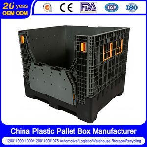 Stacking Storage Collapsible Bulk Pallet Foldable Large Plastic Box Bins with Lid for Transfer and Storage The Pet