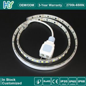 High Voltage AC LED Strip 220V/110V Waterproof IP68 Direct Plug & Play 2835 SMD Strip for Outdoor Landscape & Architecture Lighting