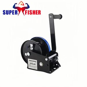 Portable Hand Winch with Wire Cable for Boat Trailer Marine Manual Use for Handling Material 1600lbs