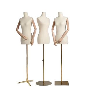 Adjustable Female Upper Body Dress Form Mannequin PE Cover Fabric for Display Wedding Dress Mannequins