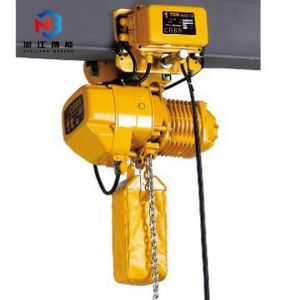 1ton1000kg Double-Chained 1phase Crane Lifting Equipment Hhbb Electric Chain Hoist Operational with Trolley CE Approval