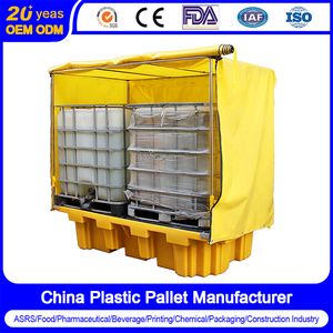 CE Certificate Wholesale Secondary Containment Double IBC Spill Pallet 4 Drums Chemical Spill Prevention Pallet