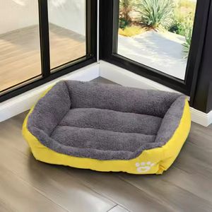 Online Hot Sell Candy Color Paw Printed Anti Slip Soft Warm Cat Dog Bed Heated Pet Bed
