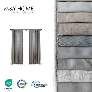 100% Polyester Shiny Full Colour Flower Linen Blackout 5 Star Hotel Curtain with Rings