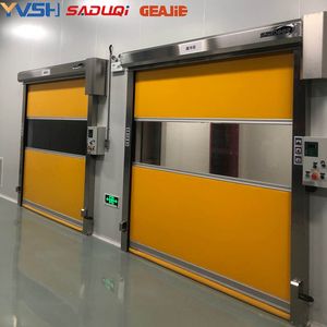 High Speed PVC Rapid Roll up Door Transparent Vision Window Fast Action Door Industrial Automatic Rolling Door