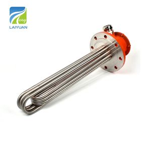 Laiyuan China Factory 380V 30kw SUS316L Electric 6u Heating Element Explosion Proof Oil Heater Flange Immersion Heater