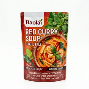 Custom Printed Stand up Pouch 121 Degree High Temperature Retort Bag for Instant Ready Meal Food Packaging