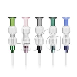 Esigo Glass Colored Metal Dumbbel Ceramic Tip Nectar Collector Glass Smoking Accessories Glass Water Pipe
