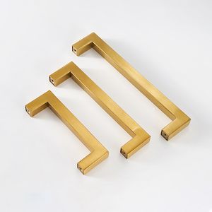 304 Stainless Steel Door Handle Golden C Shaped Handle Swing Push Pull Door Handle for Exhibition Apartment Villa