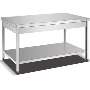 Heavy-Duty Stainless Steel Double Tier Work Table with Storage