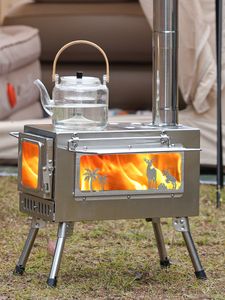 Portable Stainless Steel Camping Stove with Windproof Design