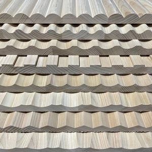 Custom-Made High Quality Solid CNC Texture 3D Wave Wall Wood Panel
