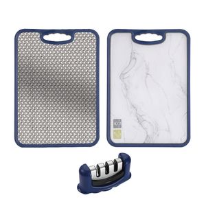 Wholesale Board Double-Sided High Quality Chopping Boards Kitchen with Knife Sharpener Multi Purpose Vegetable Cutting Board