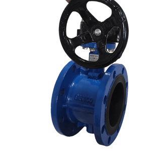 DN150 Pn16 Cast Iron Di/Wcb/CF8 EPDM/PTFE Seat Double Flange Butterfly Valve
