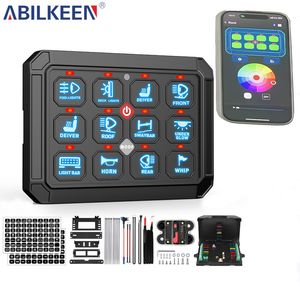 12 Gang 12V Car Switch Panel Switch LED Backlight
