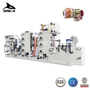 1-8 Colors Adhesive Sticker Flexo Label Printing Machine Paper Roll to Roll Die Cut Flexographic Printer for Labels