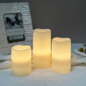 Decorative Timer Control Wax LED Candles with Realistic Flickering Flame