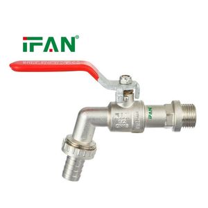 Ifan High Quality Brass Bibcock Tap 1/2 3/4 Inch Brass Faucet Nickel Plating Brass Bibcock