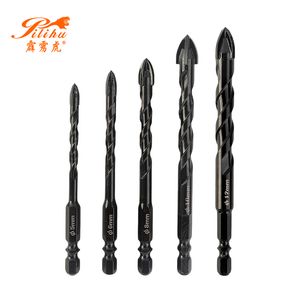Pilihu Tungsten Carbide Drill Bit Hex Shank Cross Carbide Tip Glass Drill Bits for Glass/Tile/Copper/Wood