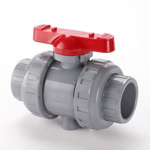 PVC Double Union Ball Valve, Socket End, True Union