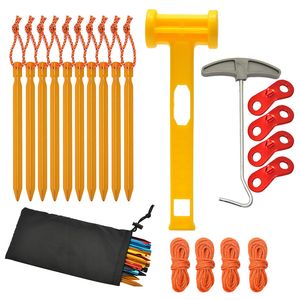 Durable Aluminum Tent Stake Hammer with Heavy-Duty Metal Pegs Set Wyz15236