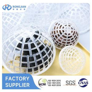 Black Plastic Suspended Bio Ball Media for Waste Gas Purification Tower
